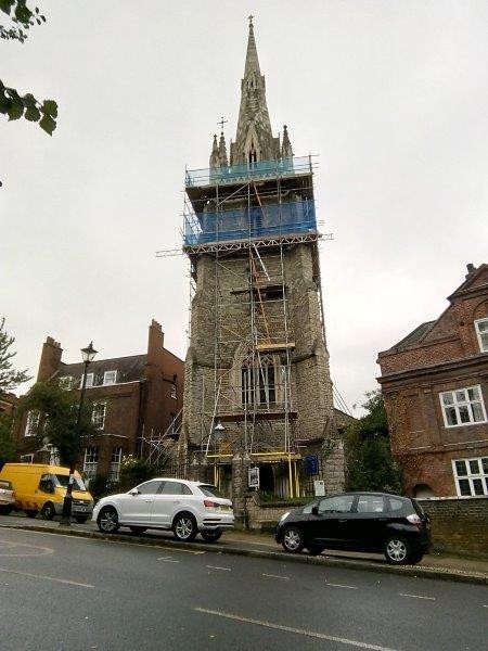 Scaffolding on the Spire 2019