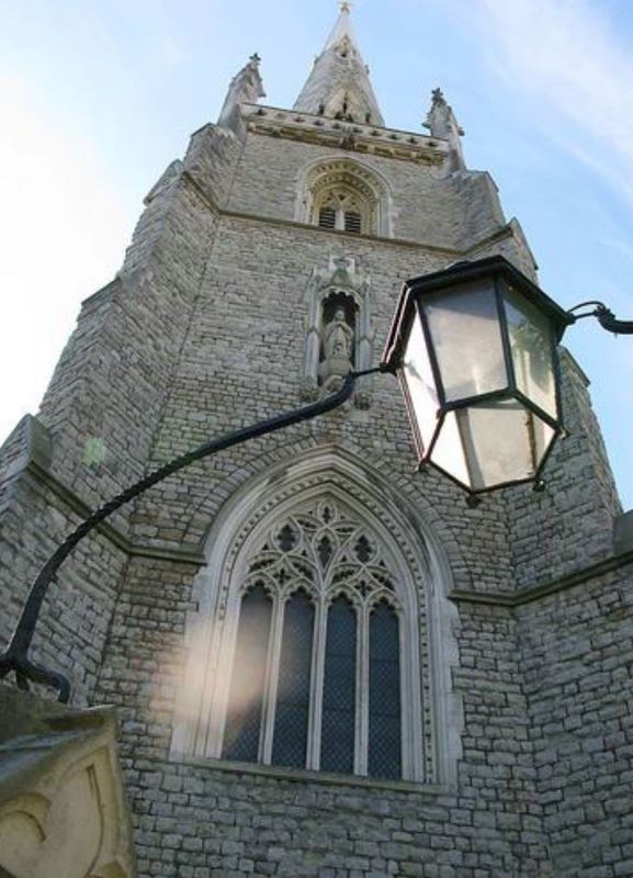 The lantern at the front of the church