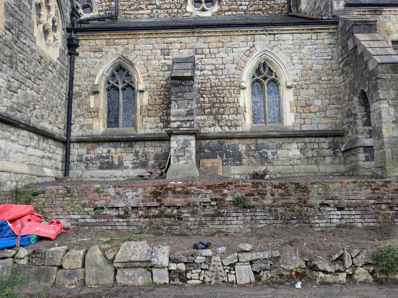 Cleared vegetation on the old convent site