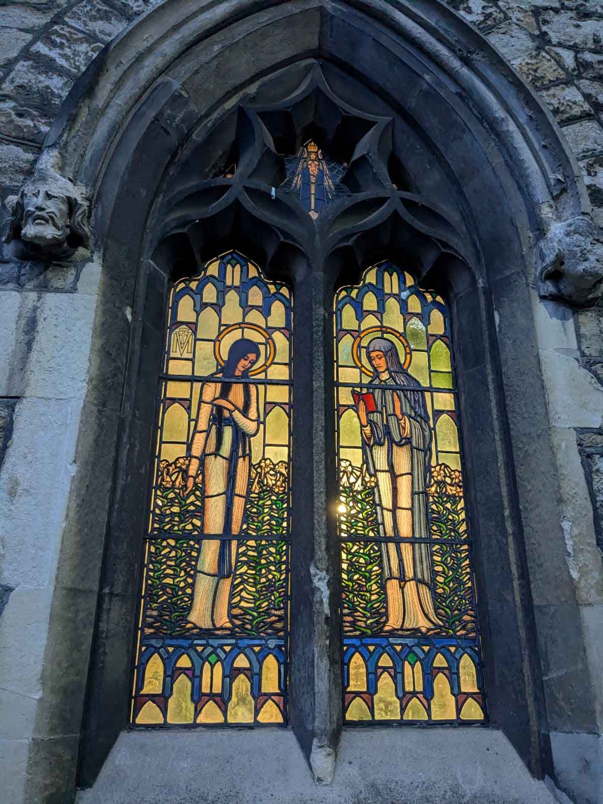 Looking in from the outside to the Virgin and her mother St Anne